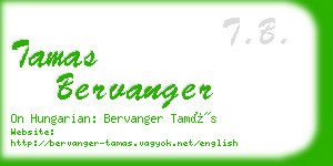 tamas bervanger business card